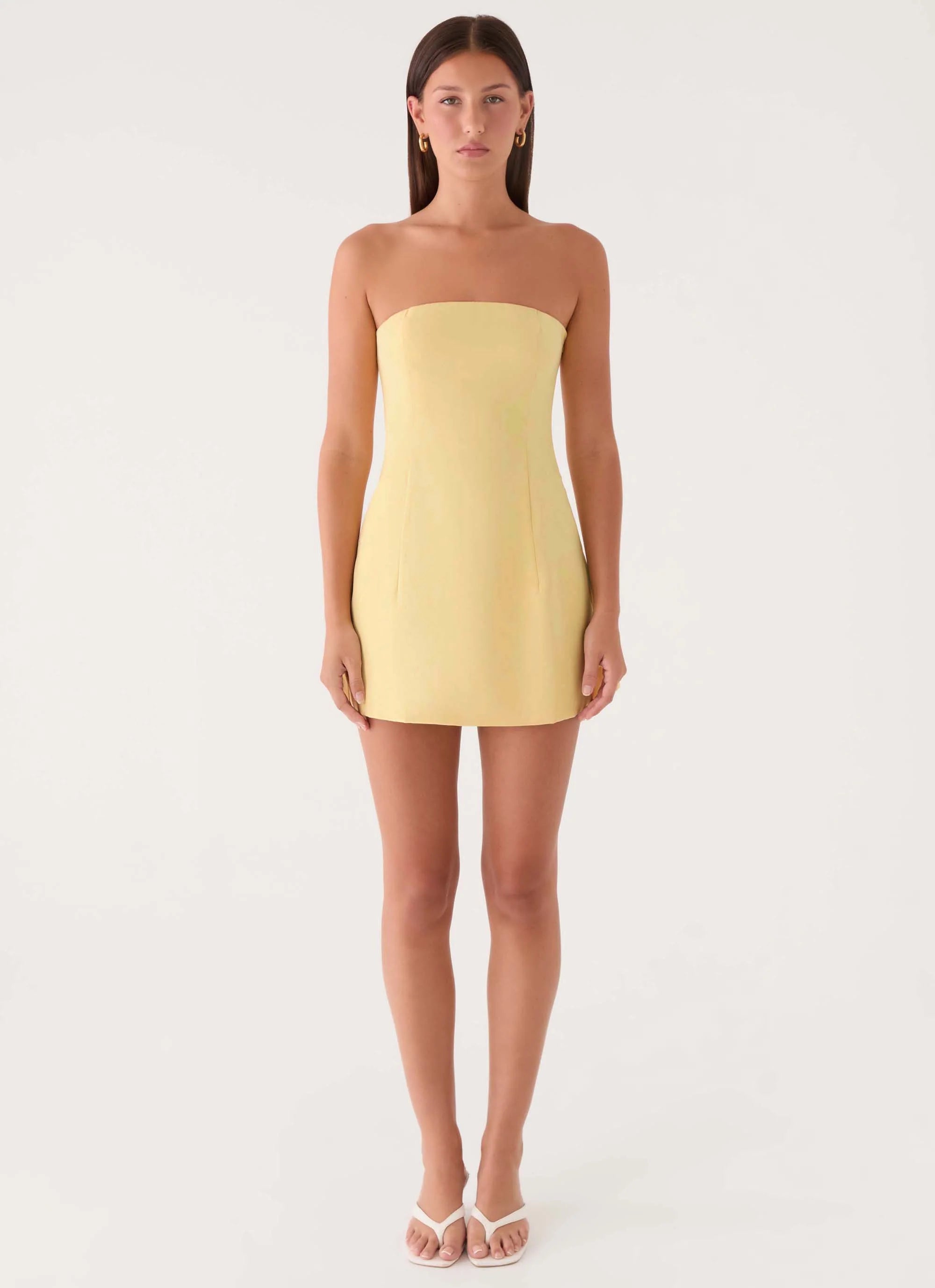 Della Strapless Mini Dress - Yellow